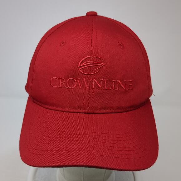 Crownline Snapback Cap Red One Size Adjustable Embroidered 6 Panel Headmaster - Picture 2 of 9